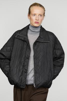 Massimo Dutti 绗缝飞行员夹克 黑色立领