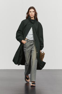 Massimo Dutti 长款功能性面料派克大衣 石油蓝