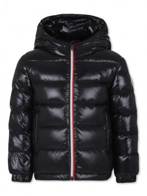 Moncler Enfant 徽标羽绒夹克 黑色