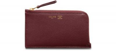 Celine 长款拉链卡包 粒面小牛皮 红色