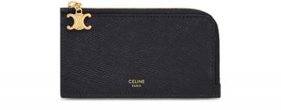Celine 长款拉链卡包 粒面小牛皮