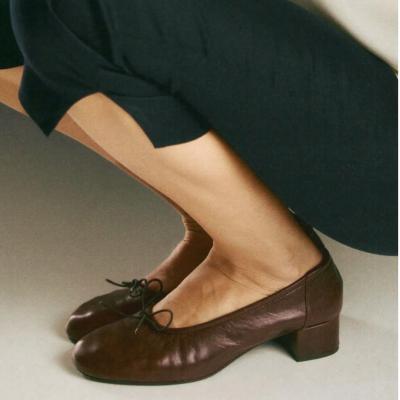 Massimo Dutti 棕色高跟芭蕾鞋