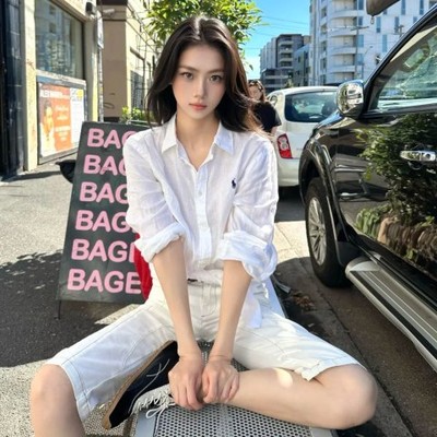 Polo Ralph Lauren 白色亚麻衬衫