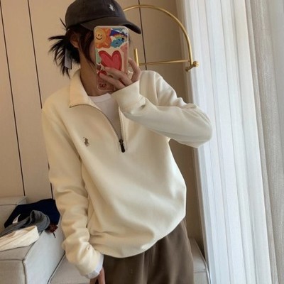 Polo Ralph Lauren 米色半拉链卫衣