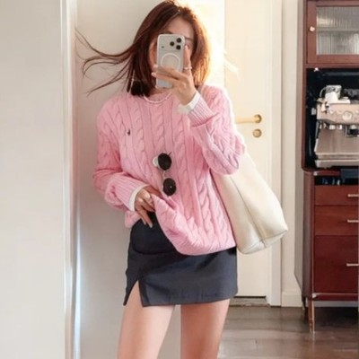 Polo Ralph Lauren 粉色麻花毛衣