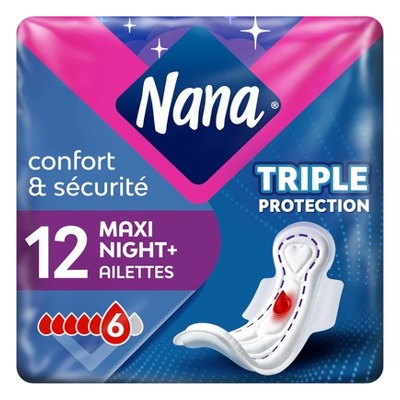 Nana Maxi Goodnight夜用卫生巾12片带护翼
