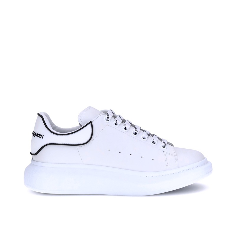 Alexander McQueen 皮革运动鞋 白色黑描边 男款 39.5-47码