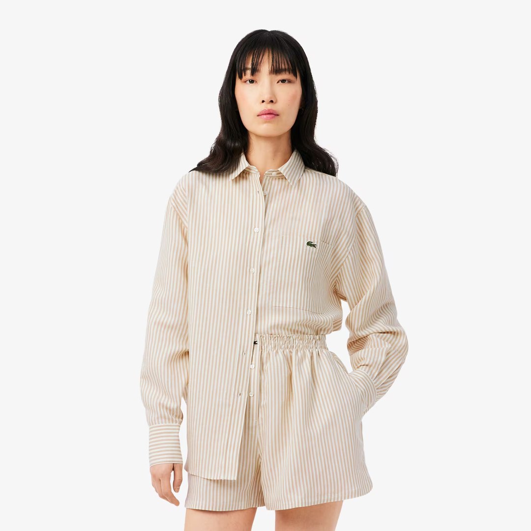 Oversize 亚麻混纺衬衫 米白
