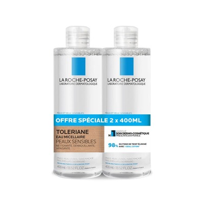 La Roche-Posay理肤泉Toleriane卸妆水双瓶装（2×400ml）