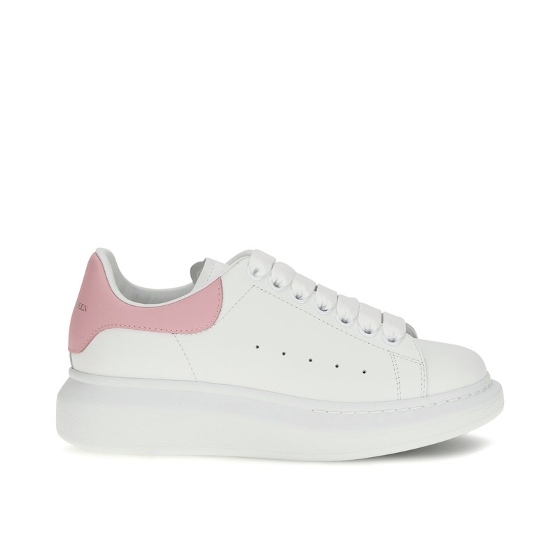 Alexander McQueen 超大款皮革运动鞋 白色粉跟 女款 35-40码