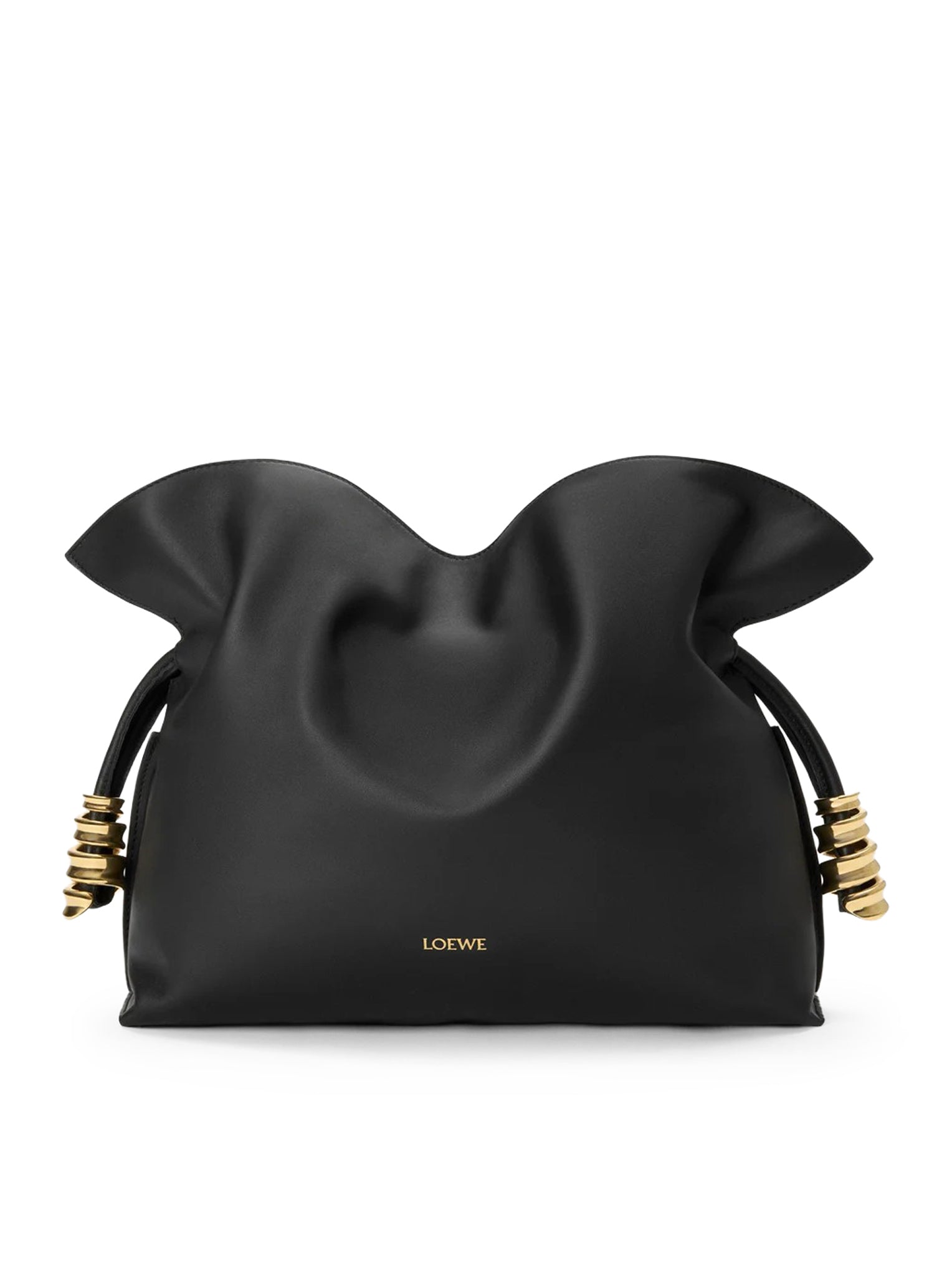 Loewe 罗意威 Coil Flamenco 中号小牛皮纳帕手拿包 黑色
