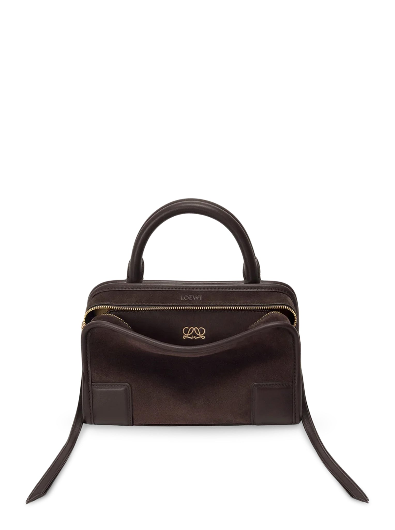 Loewe 罗意威 Amazona 180 迷你绒面手袋 深栗棕