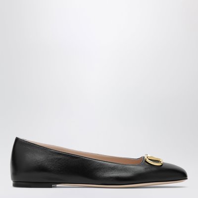 valentino garavani黑色VLogo Signature纳帕皮革芭蕾平底鞋