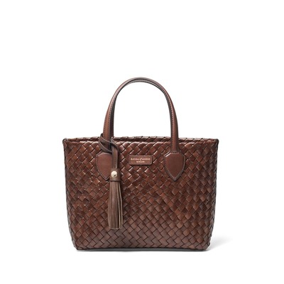 Small Island Tote 巧克力编织皮革