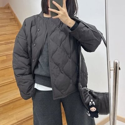 COS女款绗缝羽绒夹克 抽褶设计·海军蓝
