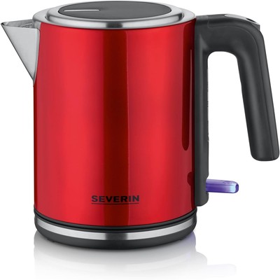 Severin 1L 不锈钢电热水壶 2400W 超宽壶口 红色
