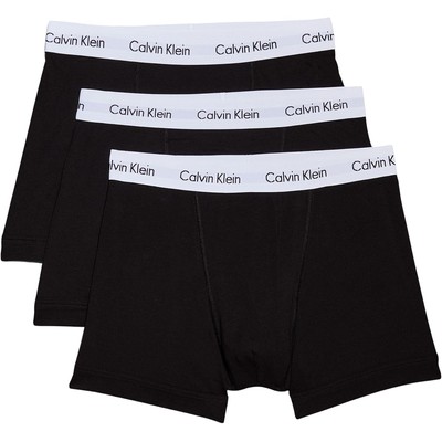 Calvin Klein 男士棉质弹力平角内裤 3条装（黑色）