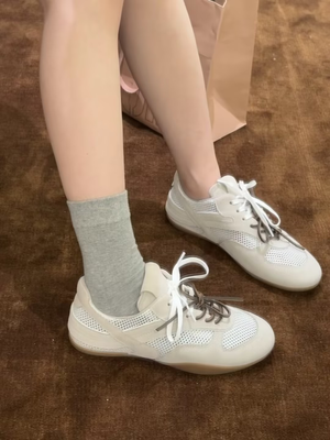 白色网面麂皮Gymnasium运动鞋
