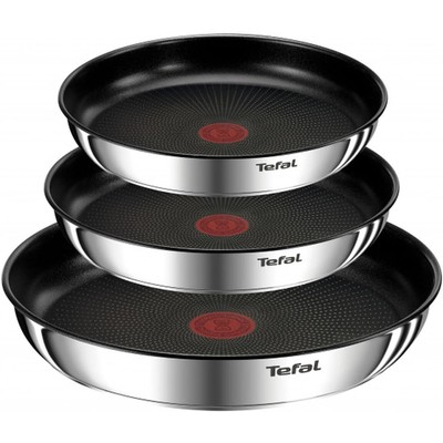 Tefal 特福 Ingenio Emotion 不锈钢不粘煎锅 3 只 + 可拆手柄（4 件套，电磁炉可用）