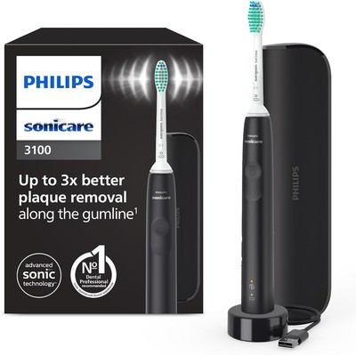 飞利浦 Sonicare 3100 声波电动牙刷 黑色(含旅行盒)