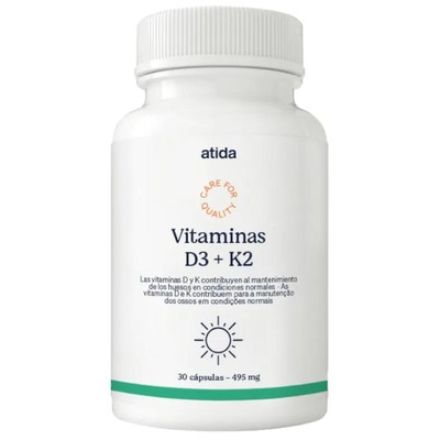 Atida 维生素 D3＋K2 植物胶囊 30 粒