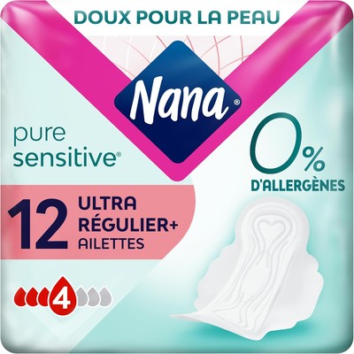 Nana PureSensitive敏感肌日用卫生巾 12片带护翼