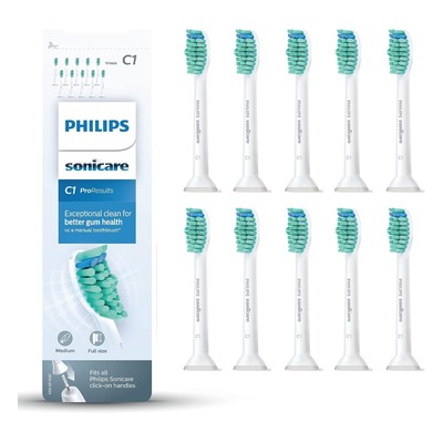Philips 飞利浦 Sonicare C1 ProResults 标准声波牙刷头 10支装 白色(HX6010/32)