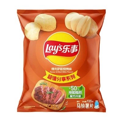 乐事德州烤肉味薯片135g