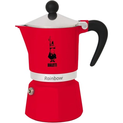Bialetti 比乐蒂 Rainbow 彩色铝制摩卡壶 1 杯量(红色)