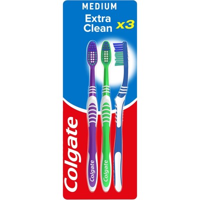 高露洁 Colgate Extra Clean 中毛手动牙刷 3支装 ×3件