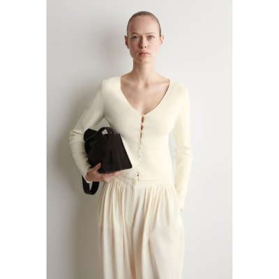 COS女款V领针织开衫·象牙白