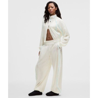 lululemon x GANNI纹理荷叶边中腰长裤·椰奶白