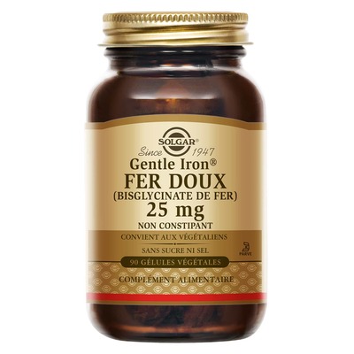 Solgar温和铁,25mg,90粒