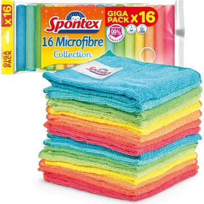 Spontex 超细纤维清洁抹布 16条装（多色）
