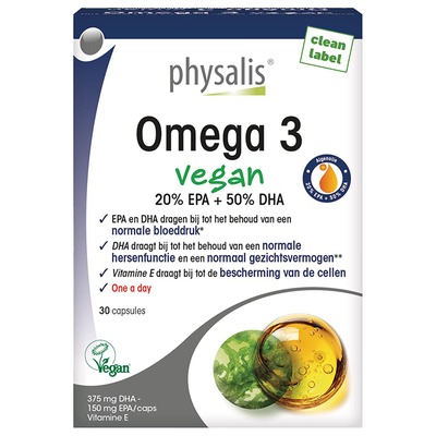 Physalis Vegan Omega 3 EPA＋DHA，30 粒