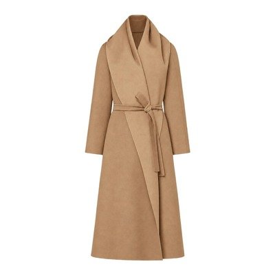 Max Mara Atelier双面羊绒围巾大衣 Beige