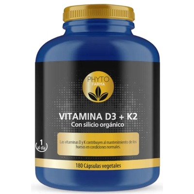 Phytofarma 维生素 D3＋K2＋有机硅植物胶囊 180 粒