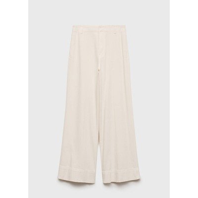 Mango Outlet 奶白宽腿牛仔裤|1件