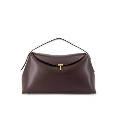 Toteme T-LOCK LEATHER SHOULDER BAG