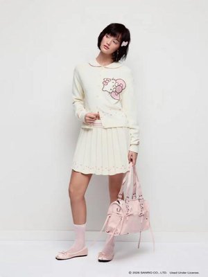 Hello Kitty针织开衫+百褶裙套装