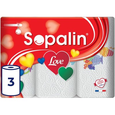 Sopalin Love 爱心压花厨房纸 3卷装 双层