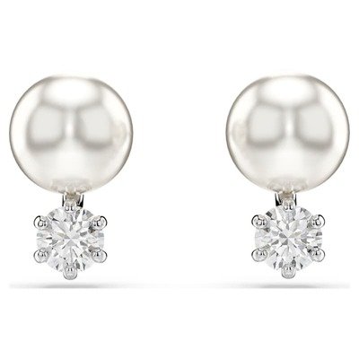 Swarovski Matrix珍珠白色耳钉(1对)