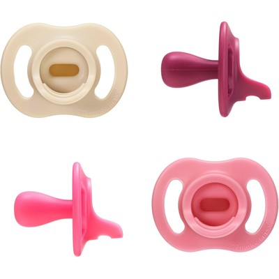 Tommee Tippee 汤美天地 超轻一体硅胶安抚奶嘴 6-18个月 粉色 4个装