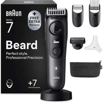 博朗 Braun 7 系 BT7525 男士胡须修剪器(含剃须头、2 个梳齿、造型尺、收纳包、充电座)