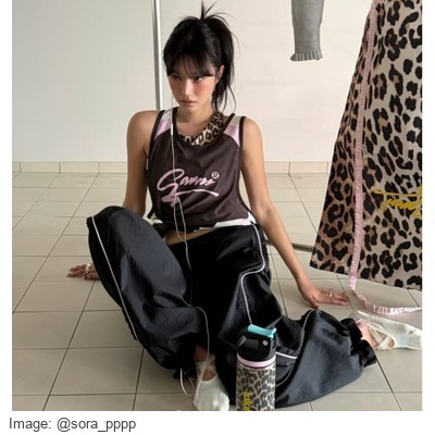 lululemon x GANNI网眼提花背心·棕粉拼色