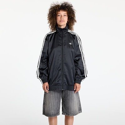 adidas 荷叶边缎面三条纹外套