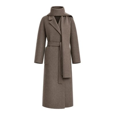 'S Max Mara 双面羊毛系带大衣 泥棕色 36/38/40/42 IT