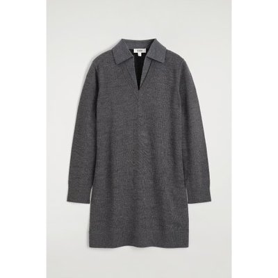 COS女款羊毛Polo裙·混色灰