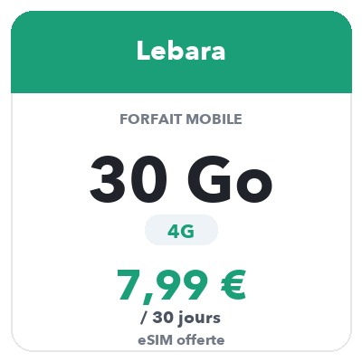 Lebara 30Go 4G · eSIM 免费