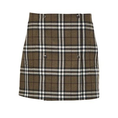 Burberry 纽扣格纹迷你裙